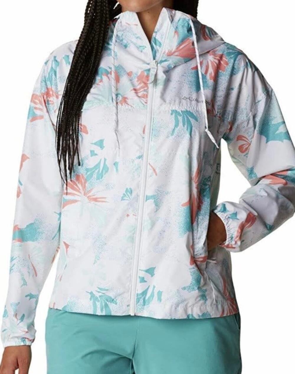 New! Columbia Flash Challenger Novelty Windbreaker Women's Medium Rain Jacket